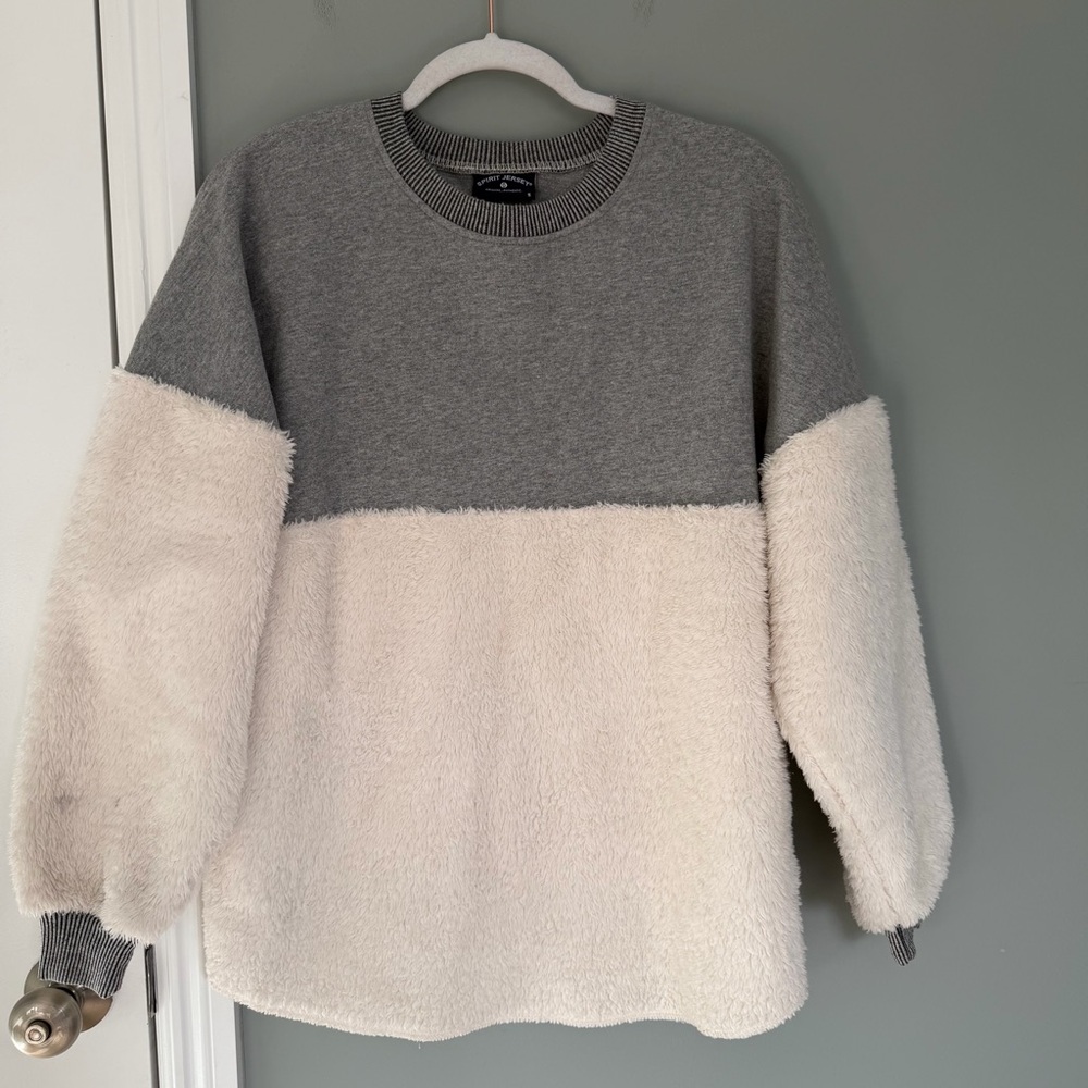 Spirit Jersey Killington Vermont Sherpa Gray White Sweatshirt Apres Ski - Picture 3 of 14